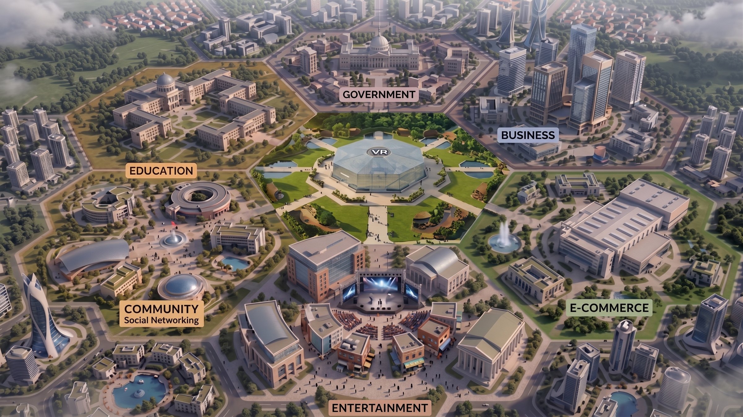 Aerial view of the Hexes in the Nexos